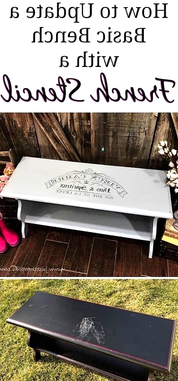 30 Amazing Entryway Bench Ideas on a Budget 29 Painted Bench with Stenciled Pattern