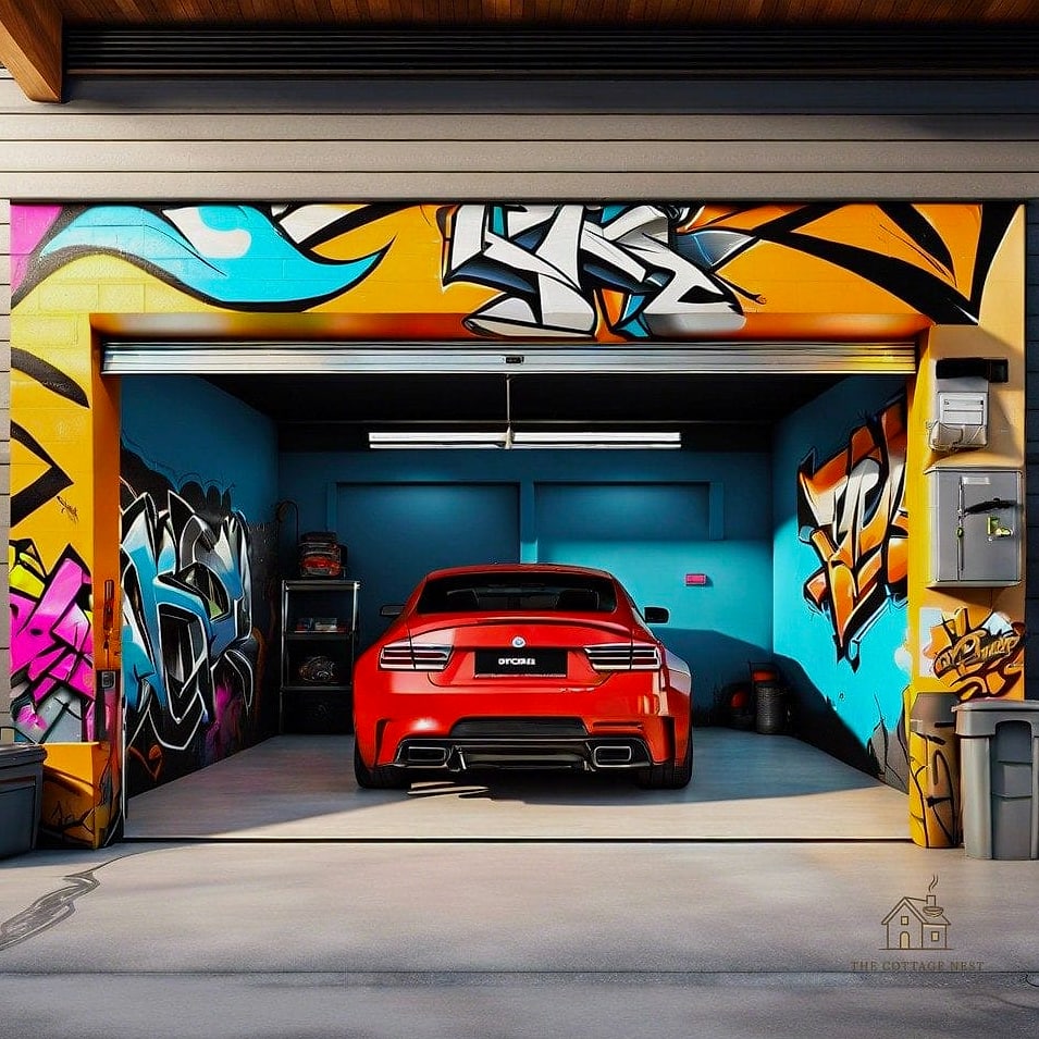 45 Chic Garage Painting Ideas for a Beautiful Home 36 Painted Border Around Workbench