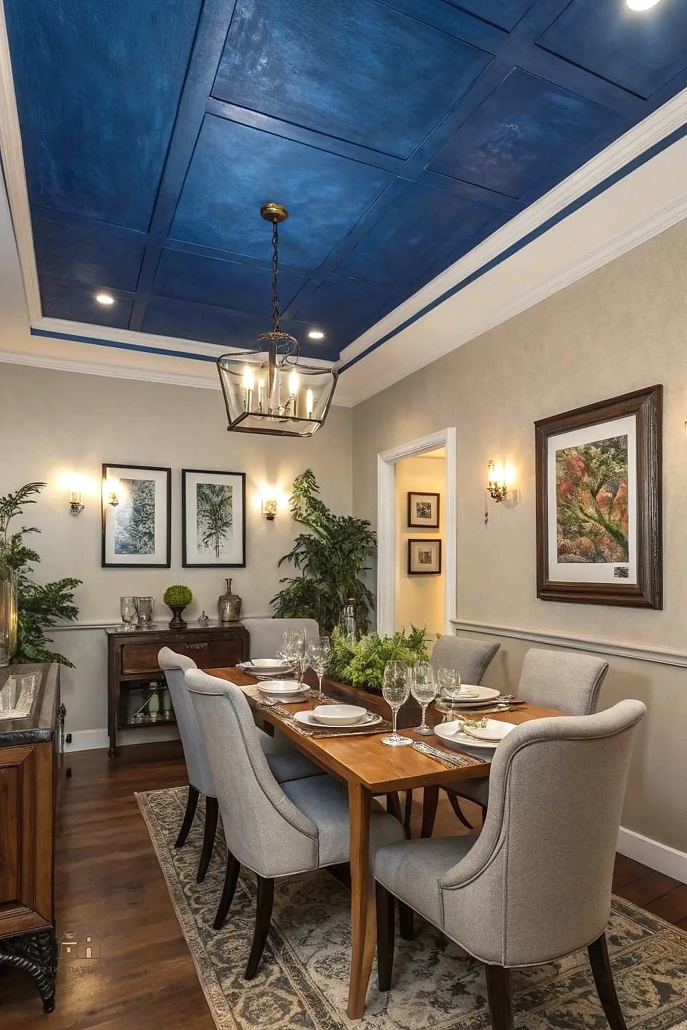 45 Gorgeous Dining Room Paint Color Ideas That Are Totally Doable 34 Painted Ceiling Color