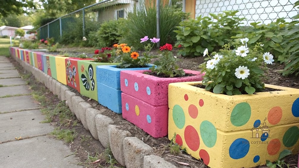 50 Beautiful Garden Border Ideas to Transform Your Space 48 Painted Cinder Block Alphabet Border