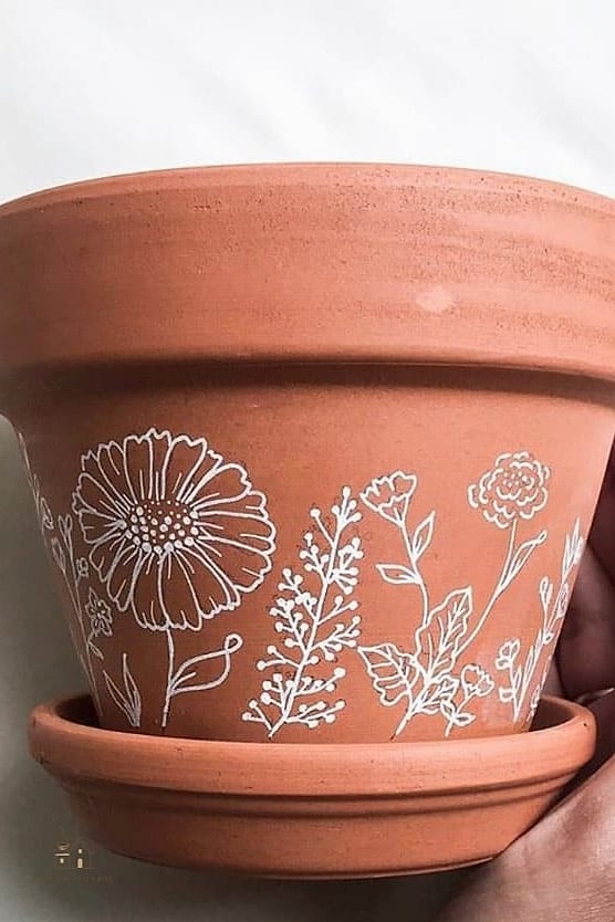 30 Amazing Flower Pots Painting Ideas on a Budget 21 Painted Faux Cement Finish