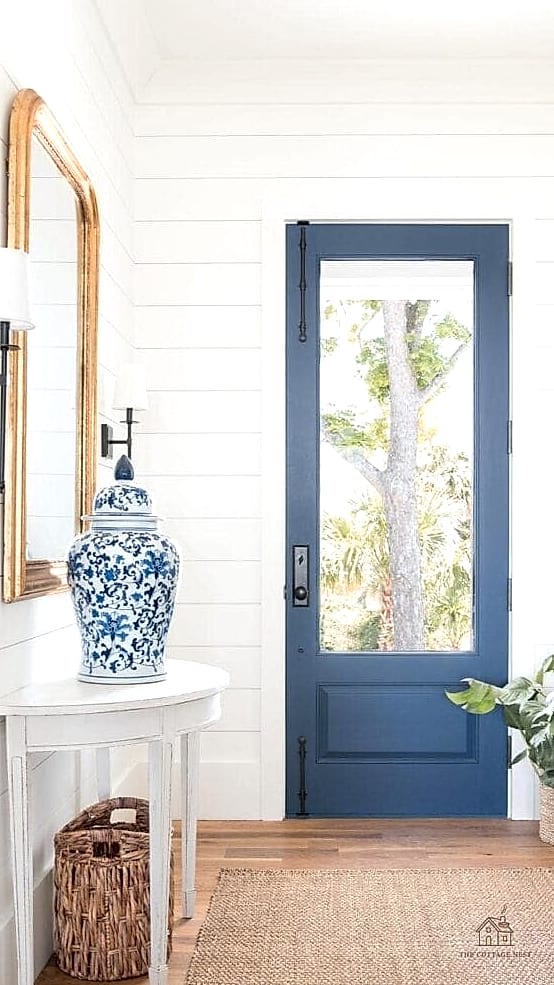 Painted Front Door in Coastal Blue
