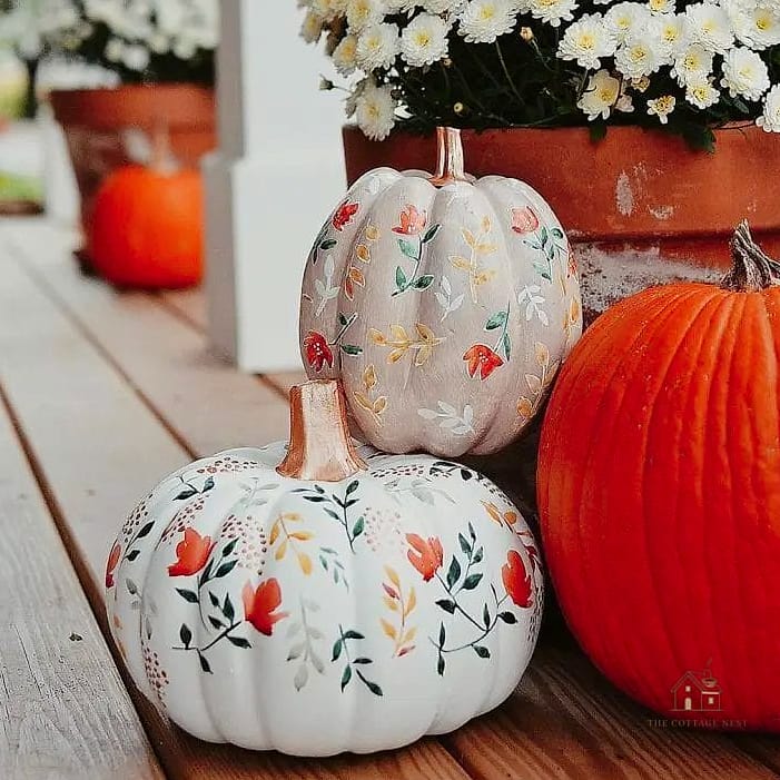 30 Quick Diy Fall Table Centerpieces on a Budget 19 Painted Pumpkin Number Set