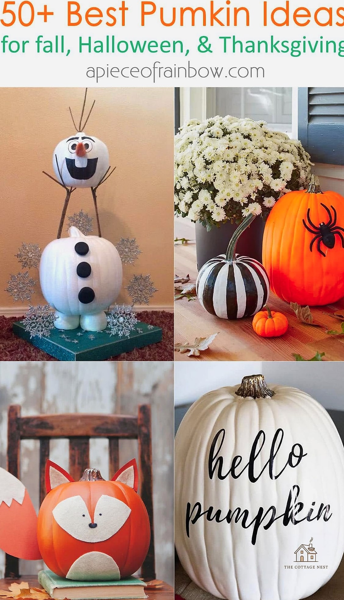 40 Clever Fall Front Porch Decor Ideas for Every Style 20 Painted Pumpkins Instead of Carved