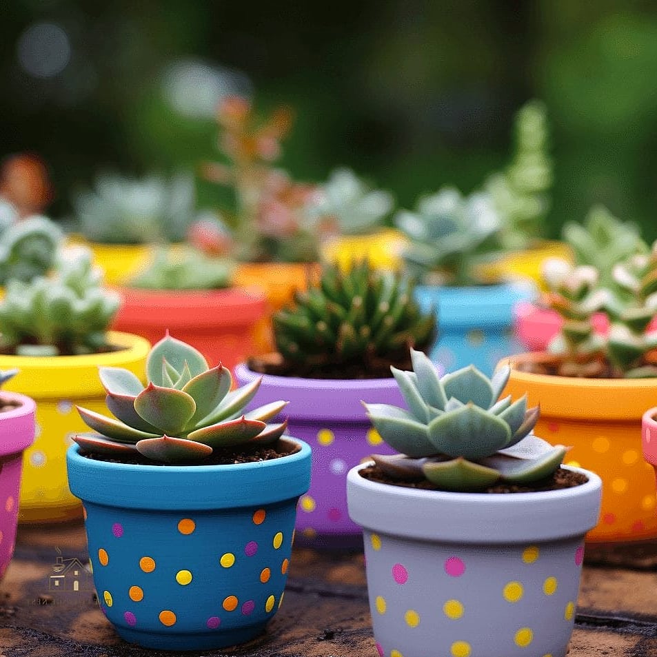 30 Amazing Flower Pots Painting Ideas on a Budget 29 Painted Succulent Planters with Cactus Motifs