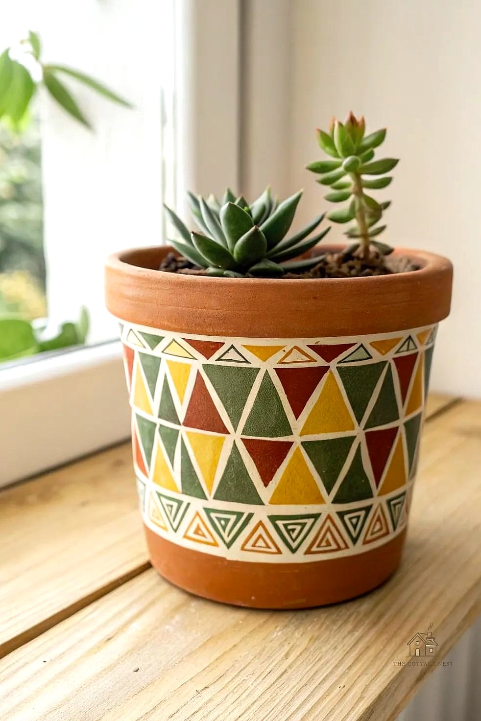 Painted Terracotta with Stenciled Patterns