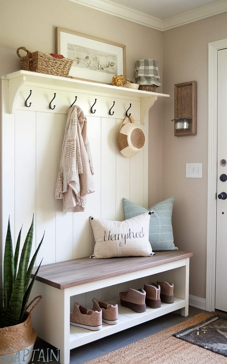 30 Amazing Entryway Bench Ideas on a Budget 9 Painted Thrift Store Bench