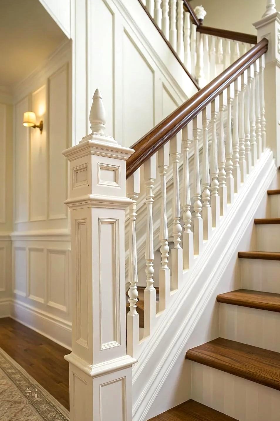 45 Stunning Stair Railing Ideas You'll Absolutely Love 16 Painted White Traditional Railing