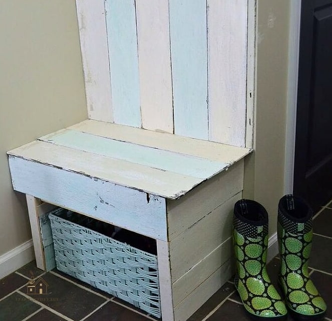 40 Amazing Small Entryway Shoe Storage Ideas on a Budget 18 Painted Wood Crate Shoe Storage