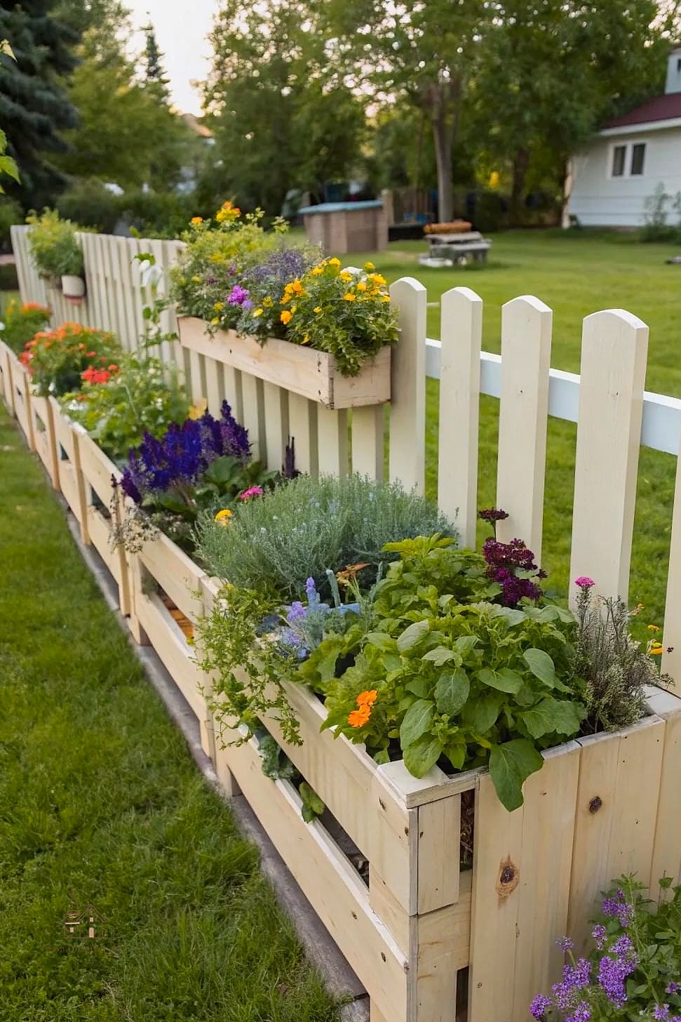 45 Creative Pallet Garden Ideas That Will Inspire You 10 Pallet Fence with Planters