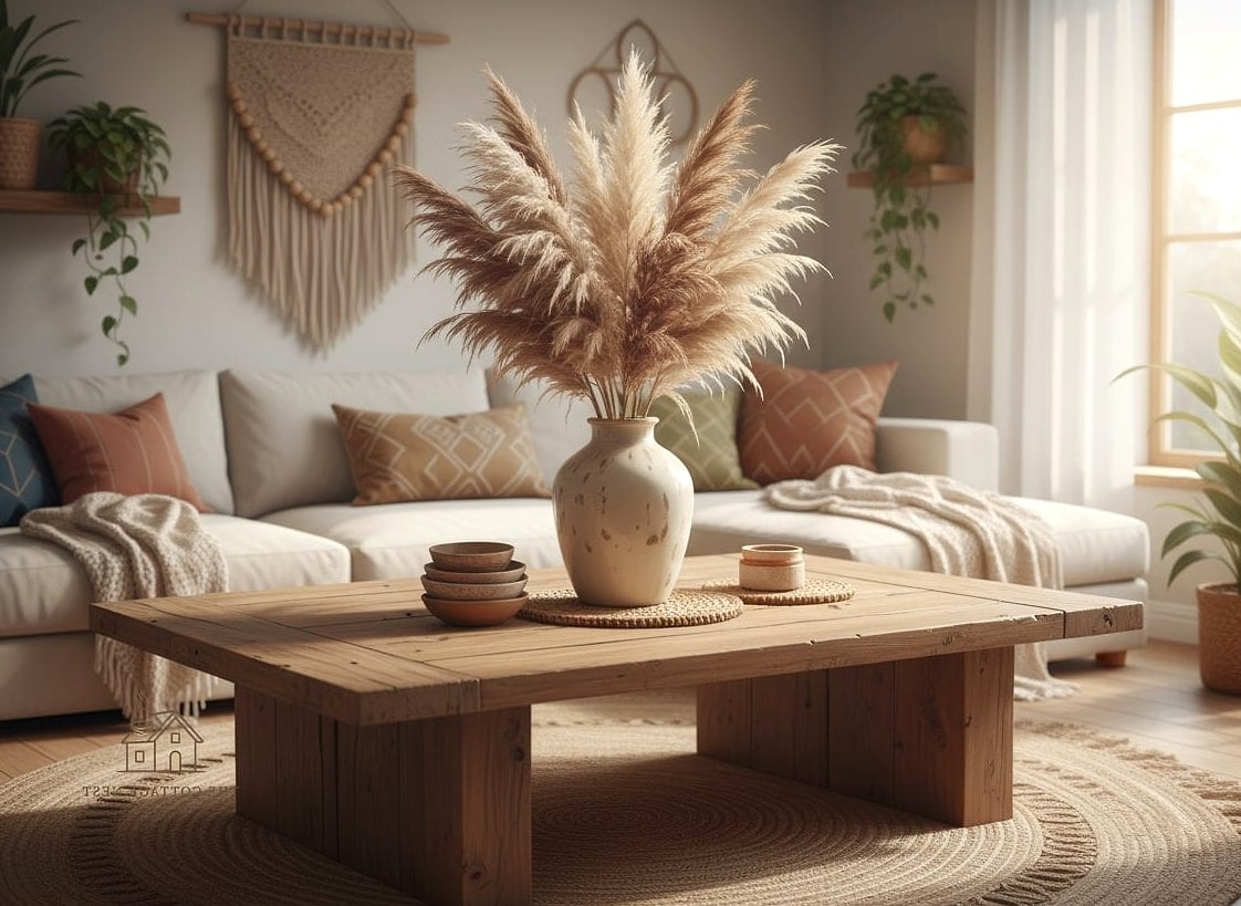 30 Beautiful Boho Dorm Room to Transform Your Space 7 Pampas Grass in a Ceramic Vase