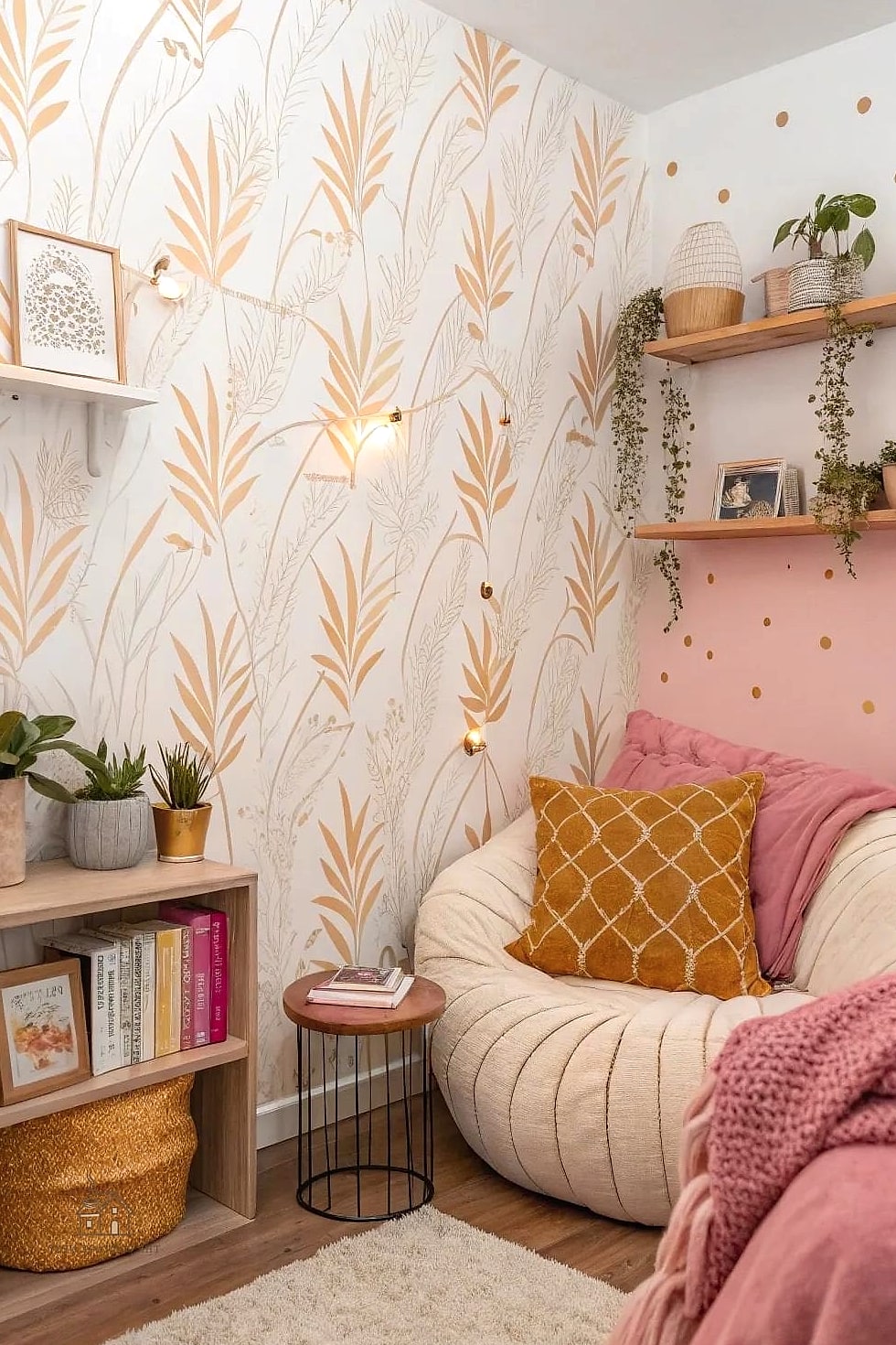 35 Brilliant Dorm Room Wall Decor to Copy Right Now 6 Peel-and-Stick Wallpaper Accent