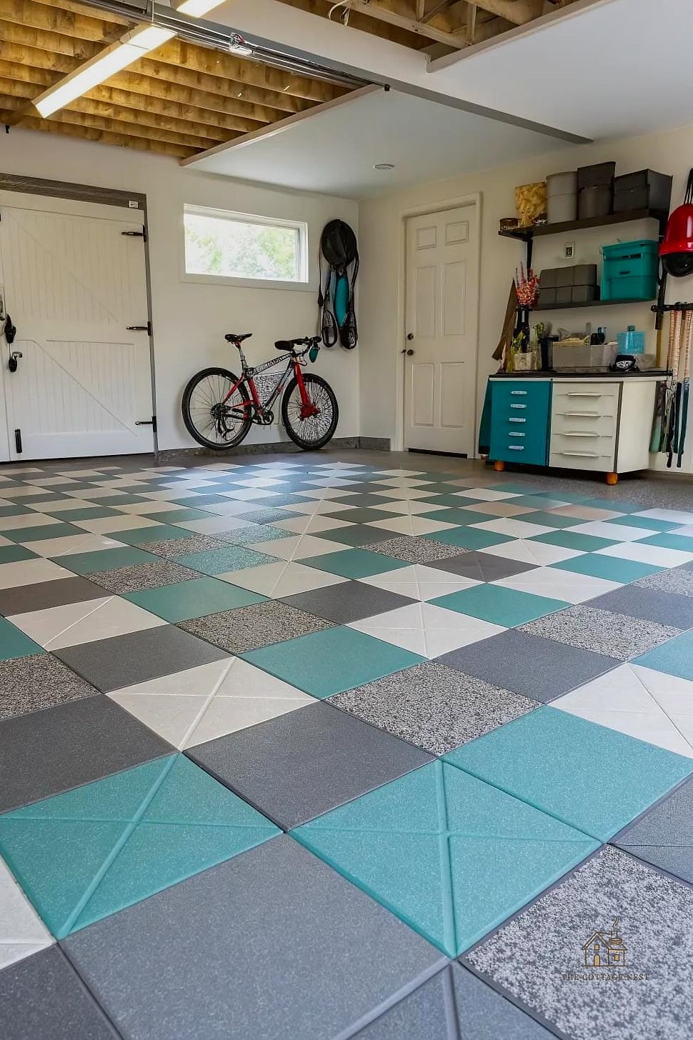 35 Chic Garage Floor Ideas for a Beautiful Home 20 Peel-and-Stick Vinyl Tiles