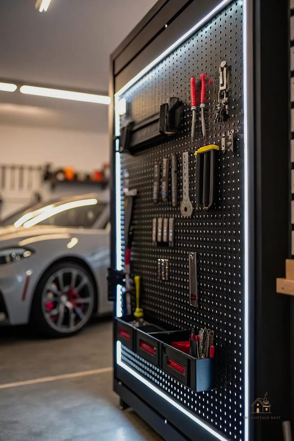 45 Stunning Garage Lighting Ideas You'll Absolutely Love 27 Pegboard Accent Lighting