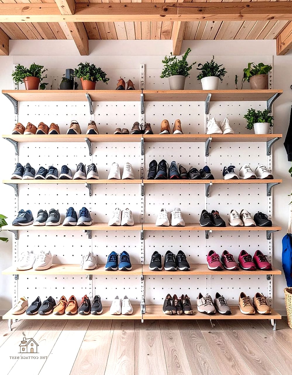 Pegboard Shoe Wall