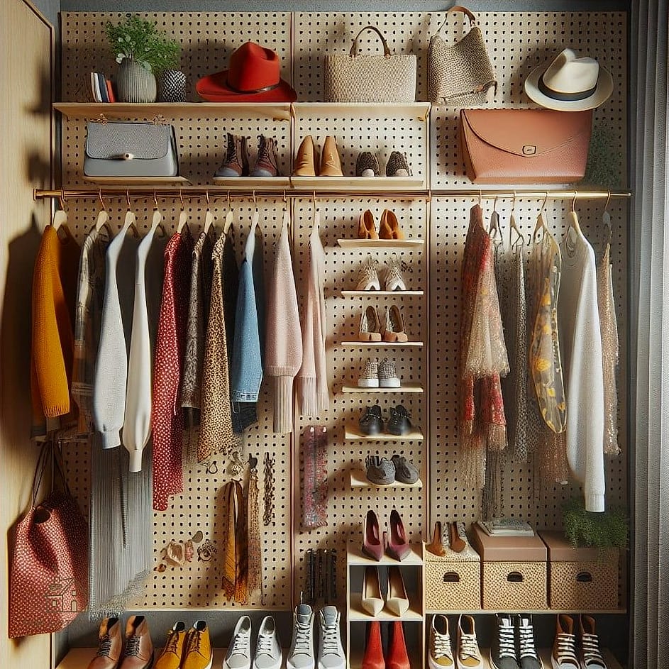 50 Dreamy No Closet Solutions Bedroom Small Spaces to Try This Season 18 Pegboard Wall for Accessories