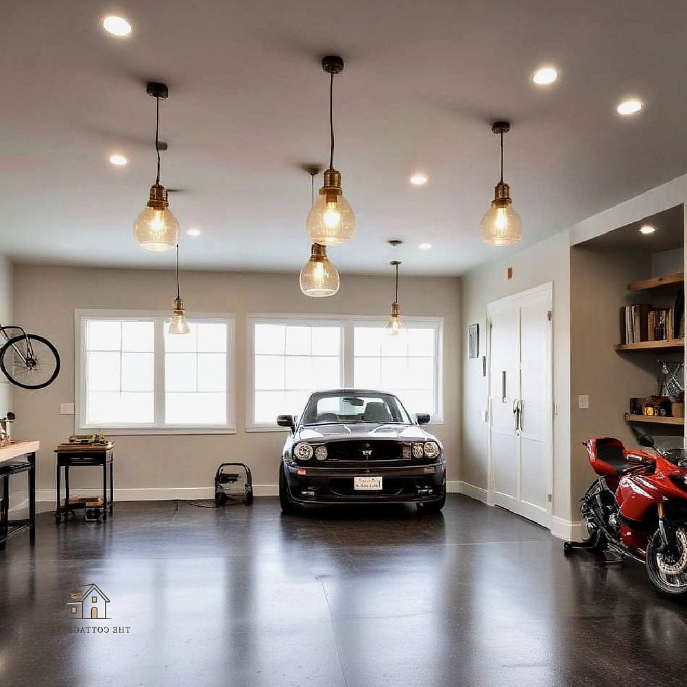 45 Stunning Garage Lighting Ideas You'll Absolutely Love 6 Pendant Lights Over a Garage Bar Area