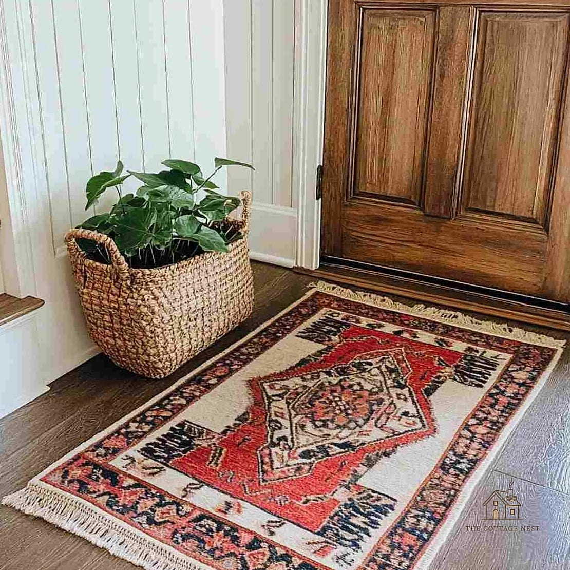 35 Brilliant Small Entryway Rug Ideas to Copy Right Now 15 Persian-Style Rug in Rich Jewel Tones