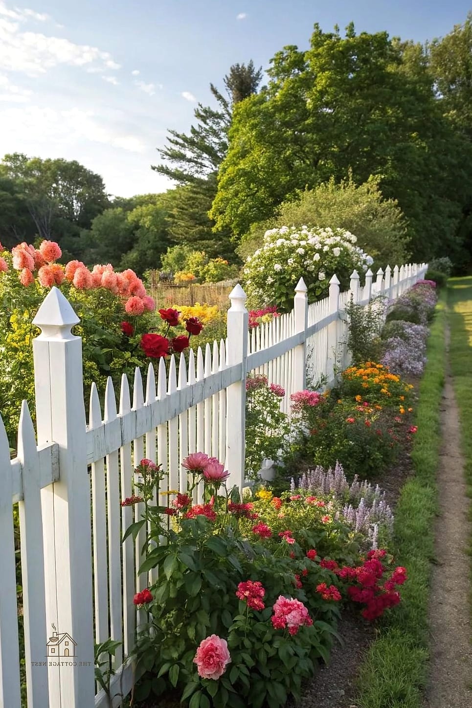 50 Beautiful Garden Border Ideas to Transform Your Space 21 Picket Fence Border