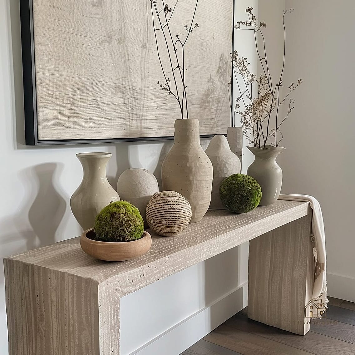 25 Chic Entryway Table Decor Ideas for a Beautiful Home 24 A Piece of Textured Pottery as a Catch-All