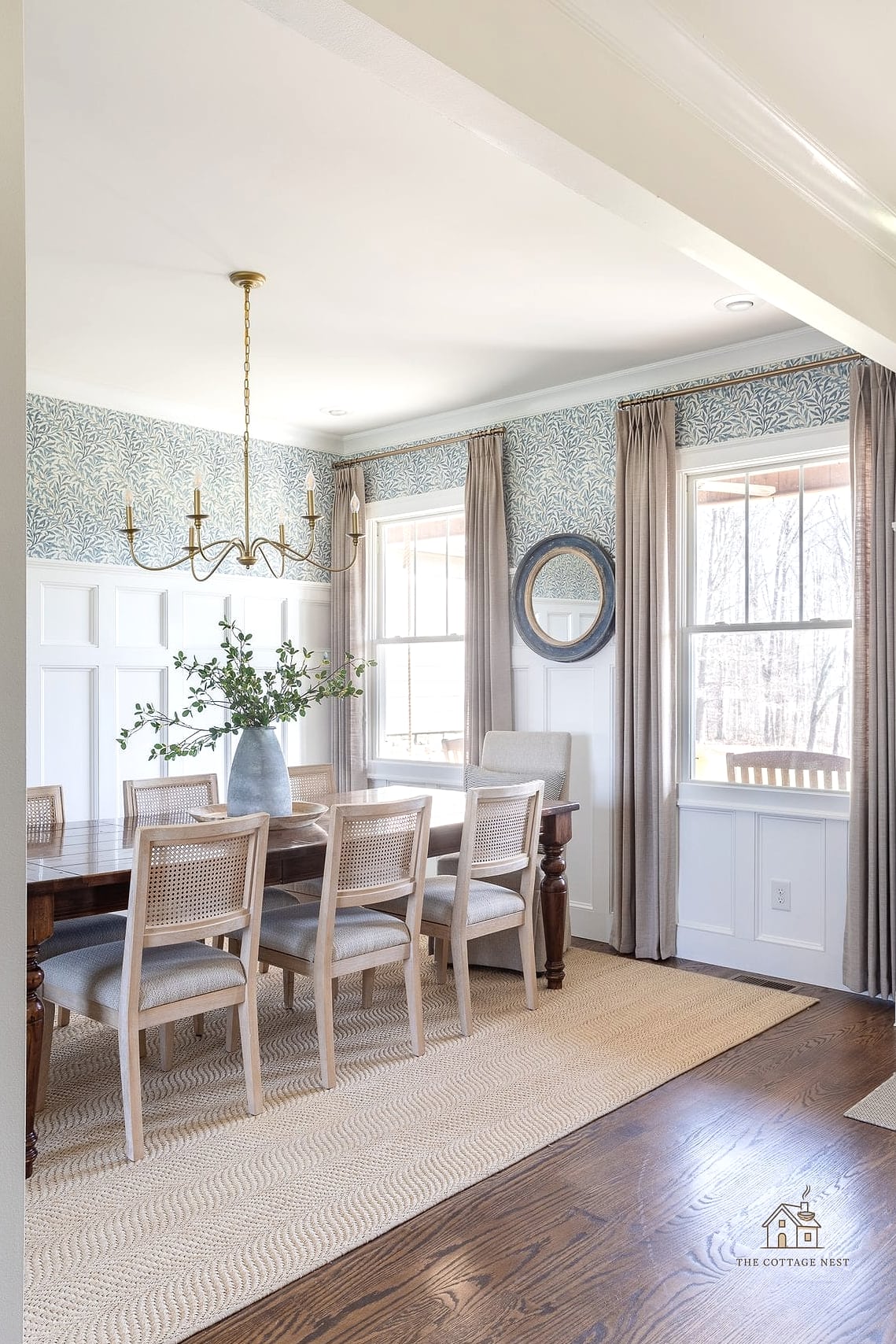 30 Amazing Dining Room Window Treatments on a Budget 28 Pinch-Pleat Curtains Made from Basic Panels