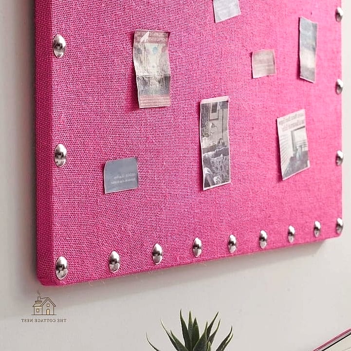 45 Brilliant Pink Dorm Room Ideas to Copy Right Now 29 Pink Corkboard with Washi Tape Border