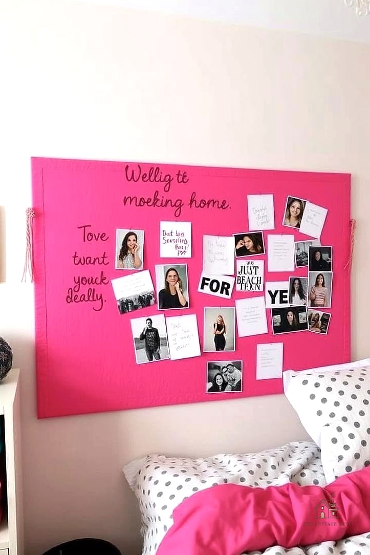 45 Brilliant Pink Dorm Room Ideas to Copy Right Now 39 Pink Enamel Pin Board Display