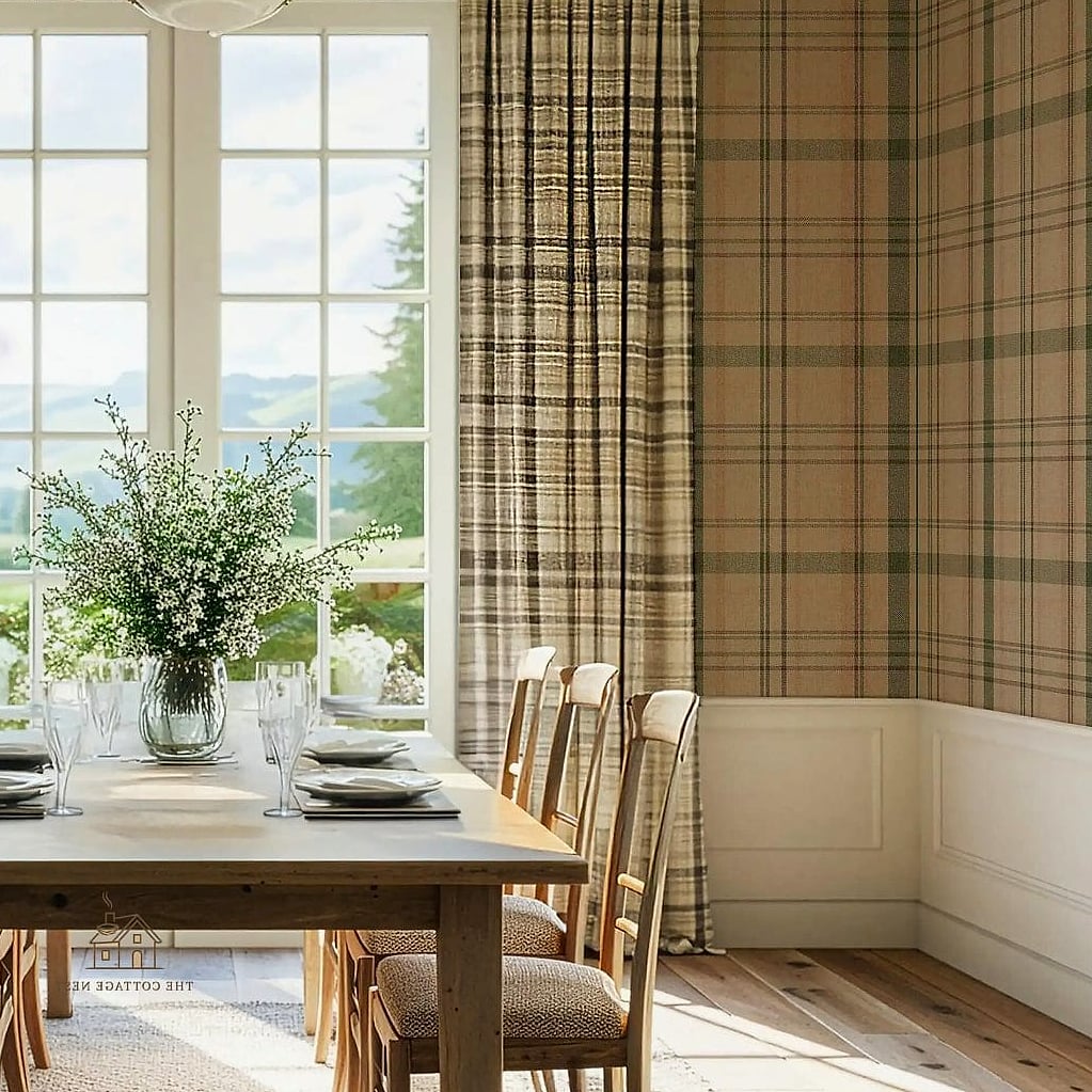 50 Beautiful Dining Room Wallpaper Ideas to Transform Your Space 20 Plaid or Tartan Wallpaper
