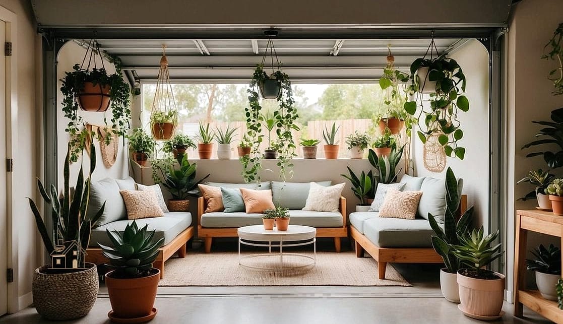 Plant-Filled Greenhouse Lounge