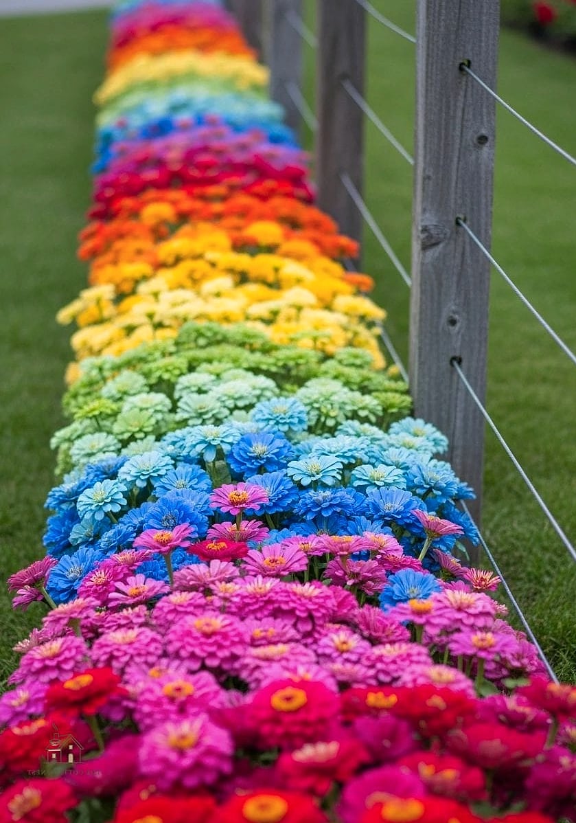 40 Amazing Zinnias Garden Ideas on a Budget 2 Plant a Rainbow Mix Along a Fence Line