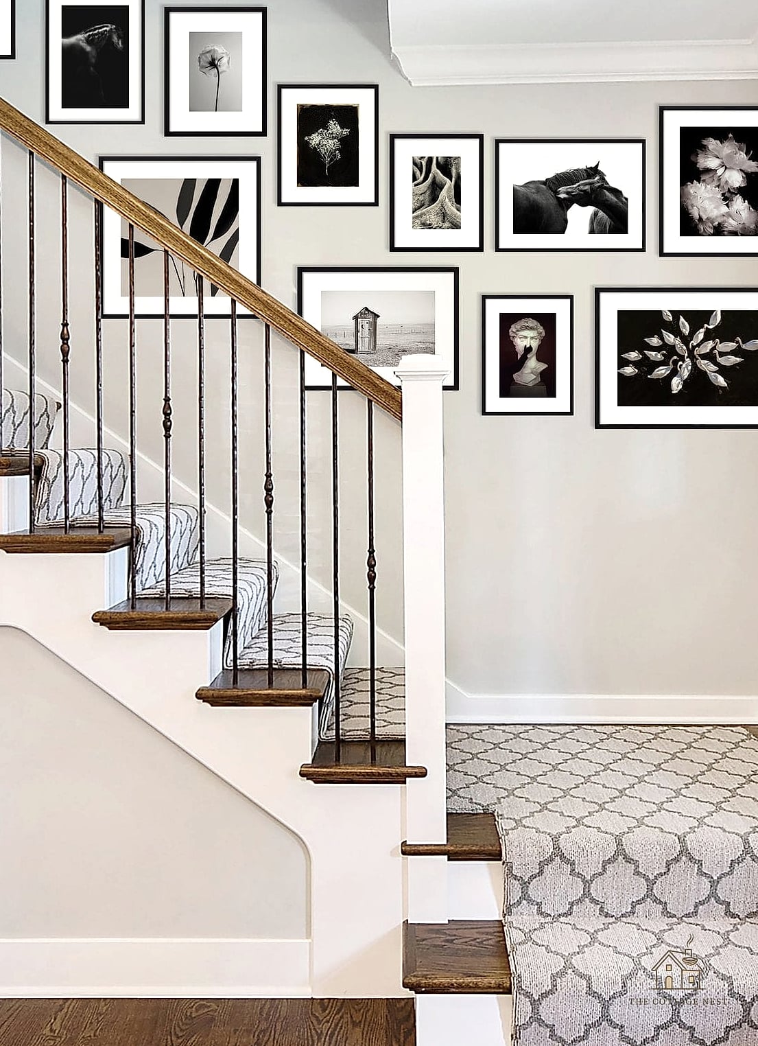 50 Clever Stairs Wall Decor Ideas for Every Style 19 Postcard and Travel Ticket Frame Set