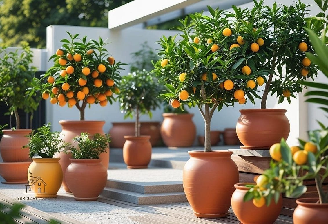 40 Cozy Modern Garden Ideas Worth Pinning 23 Potted Citrus Trees for Fragrance