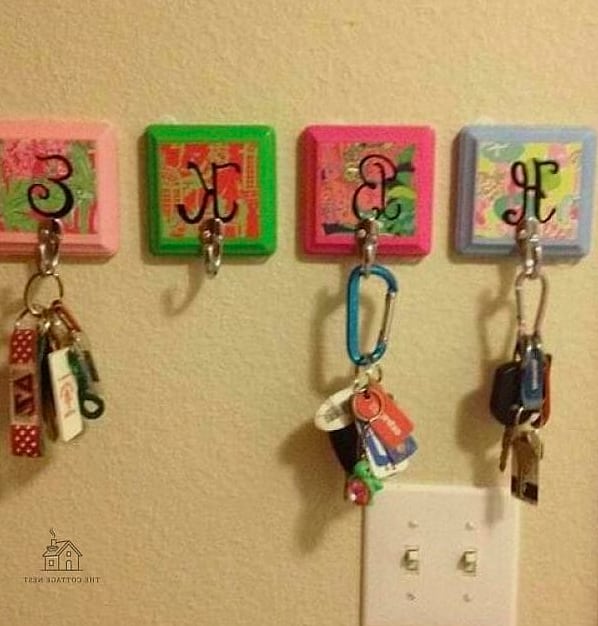 40 Amazing Purple Dorm Room Ideas on a Budget 6 Purple Command Hook Gallery Wall