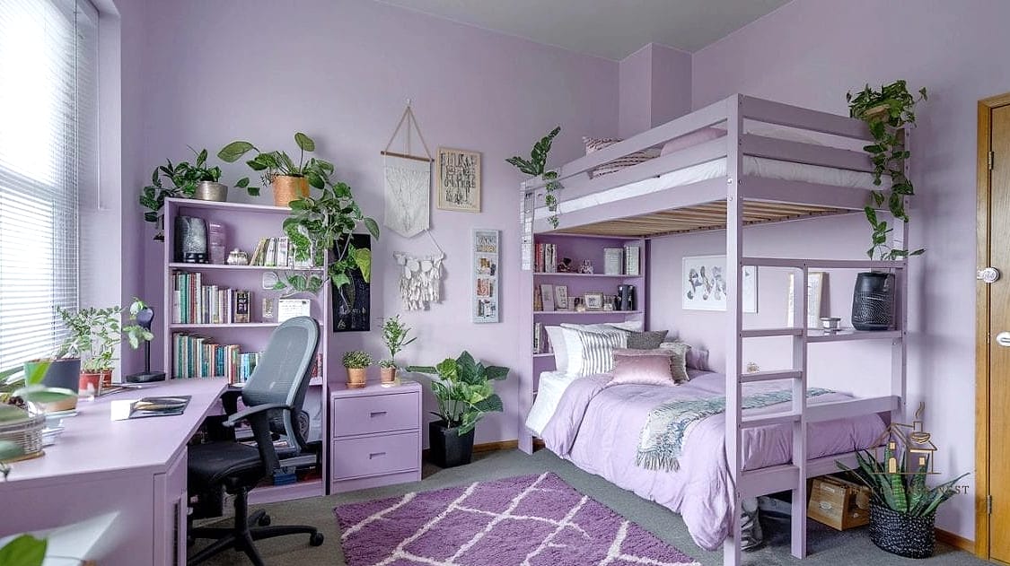 40 Amazing Purple Dorm Room Ideas on a Budget 38 Purple Mood Lighting with Smart Bulbs