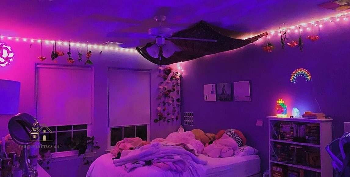 40 Amazing Purple Dorm Room Ideas on a Budget 28 Purple Neon-Style LED Sign