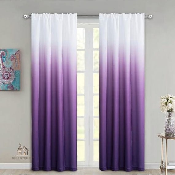 40 Amazing Purple Dorm Room Ideas on a Budget 8 Purple Ombre Curtains for Softer Light