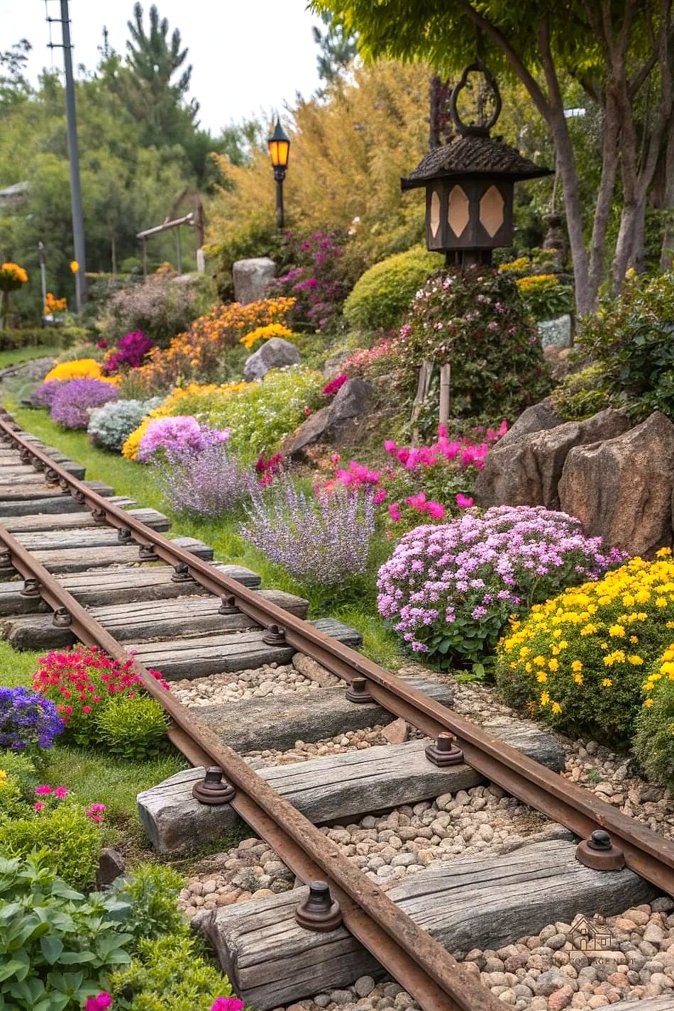 50 Beautiful Garden Border Ideas to Transform Your Space 34 Railroad Tie Border