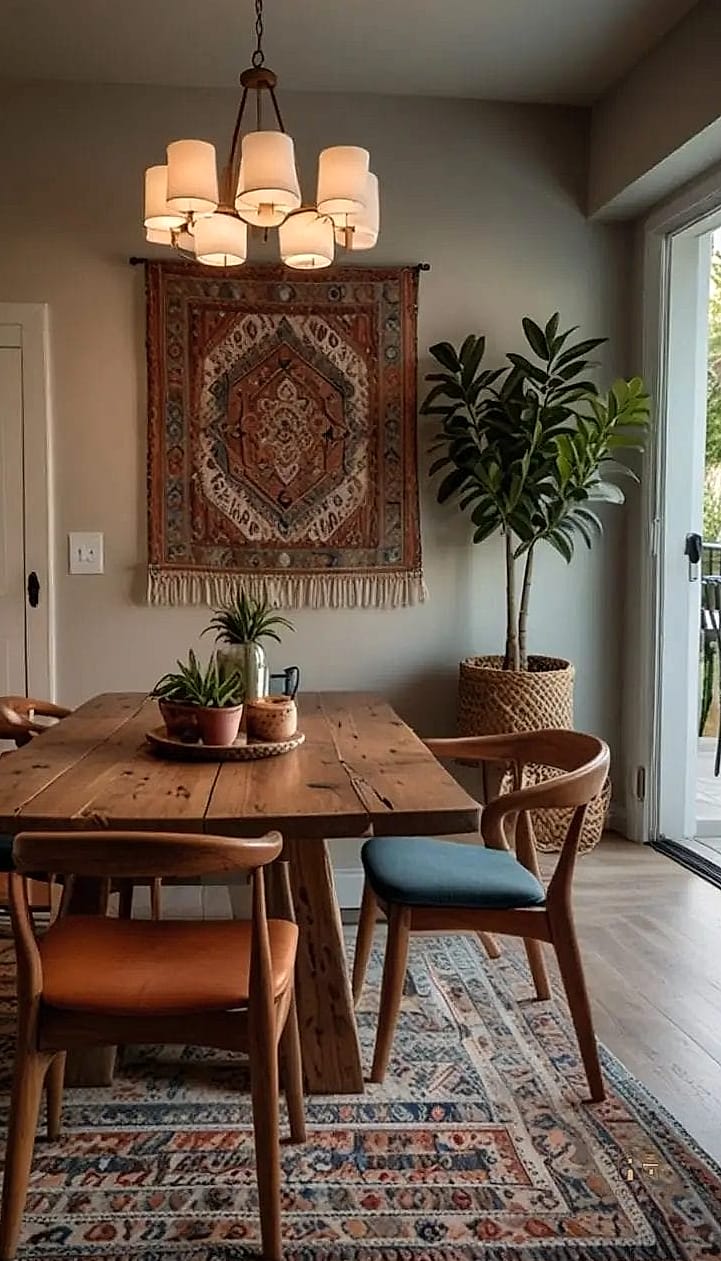 40 Cozy Boho Dining Room Decor Ideas Worth Pinning 11 Rattan Buffet or Sideboard