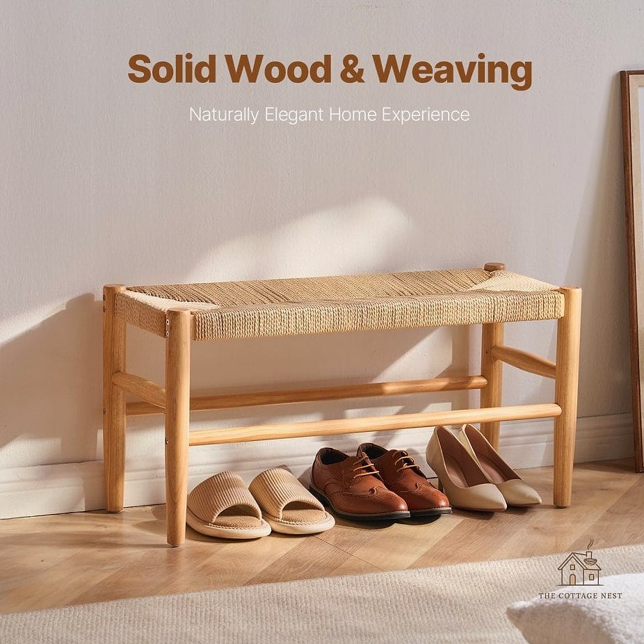 30 Amazing Entryway Bench Ideas on a Budget 12 Rattan and Wood Bench