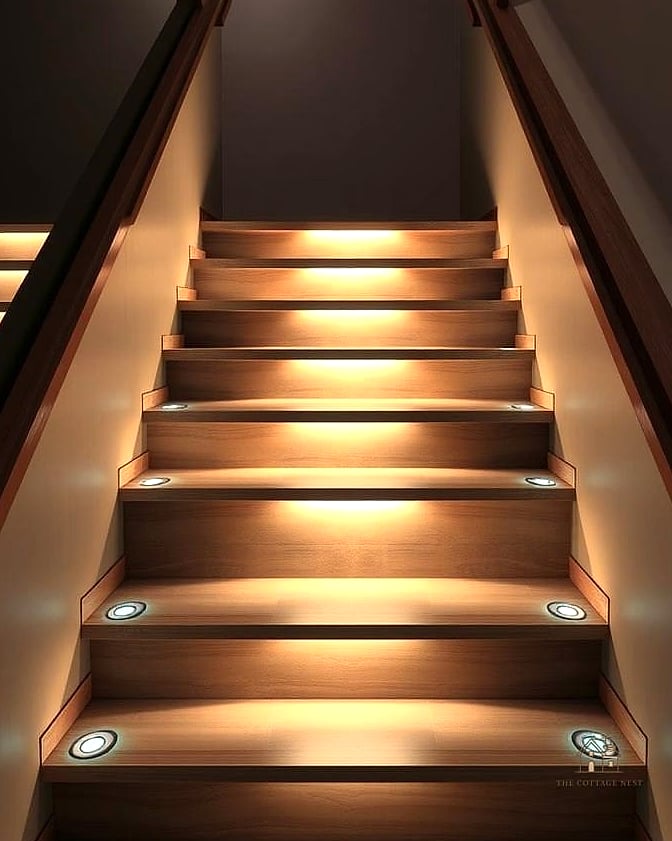 50 Clever Staircase Lighting Ideas for Every Style 2 Recessed Step Lights