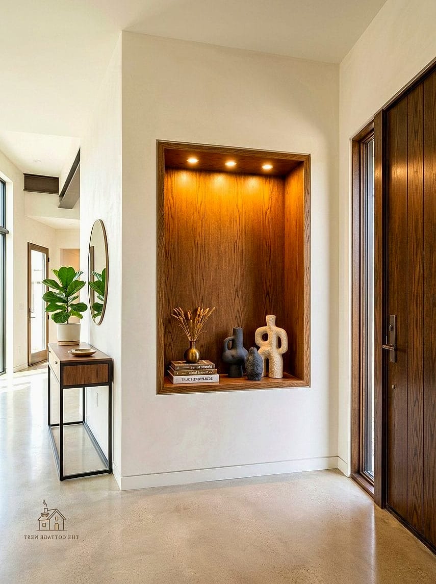 Recessed Wall Niche with Hooks