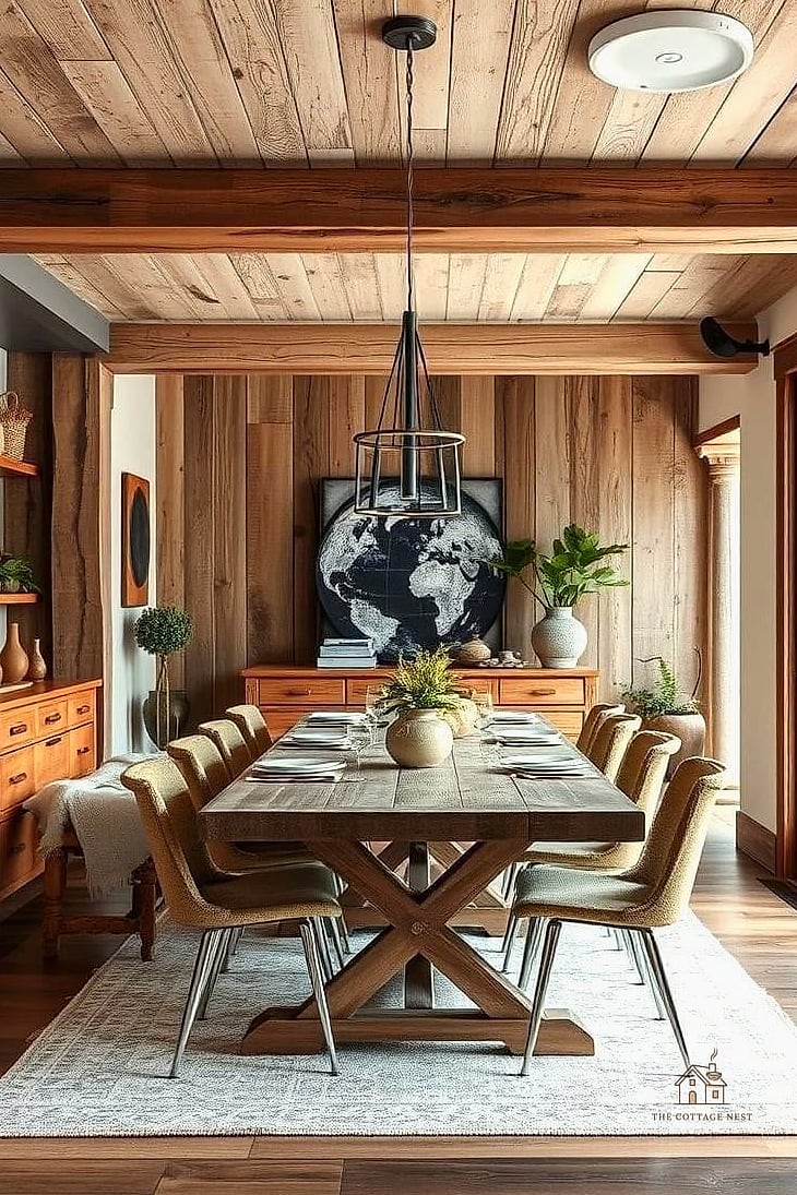 25 Stunning Dining Room Accent Wall Ideas You'll Absolutely Love 3 Reclaimed Wood Planks