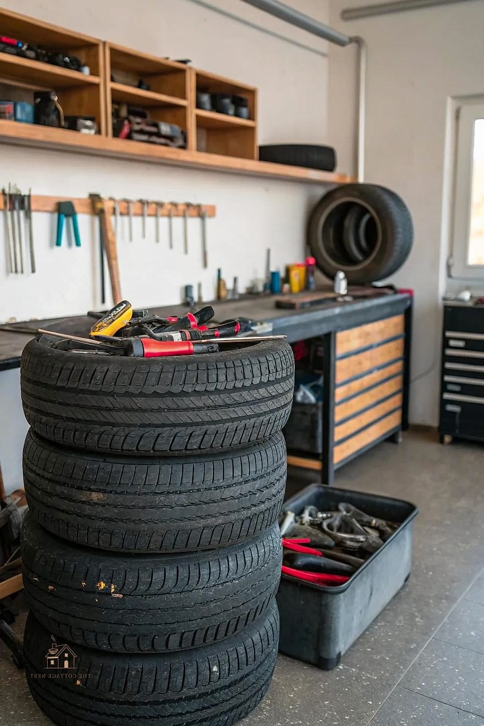 30 Amazing Budget Friendly Garage Organization And Storage Ideas on a Budget 20 Recycled Tire Storage Rack