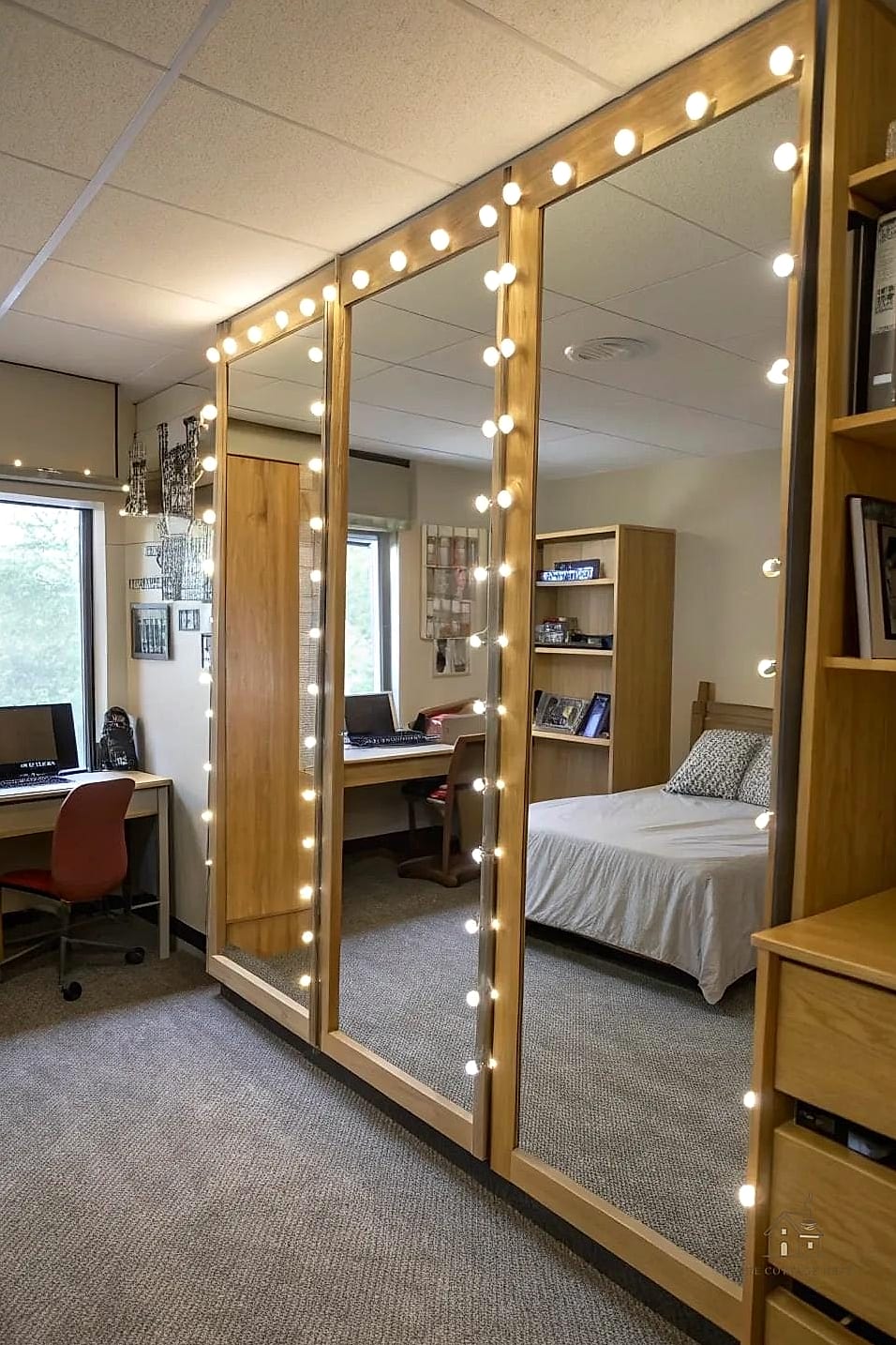 50 Amazing College Dorm Room Ideas on a Budget 30 Removable Mirror Decal