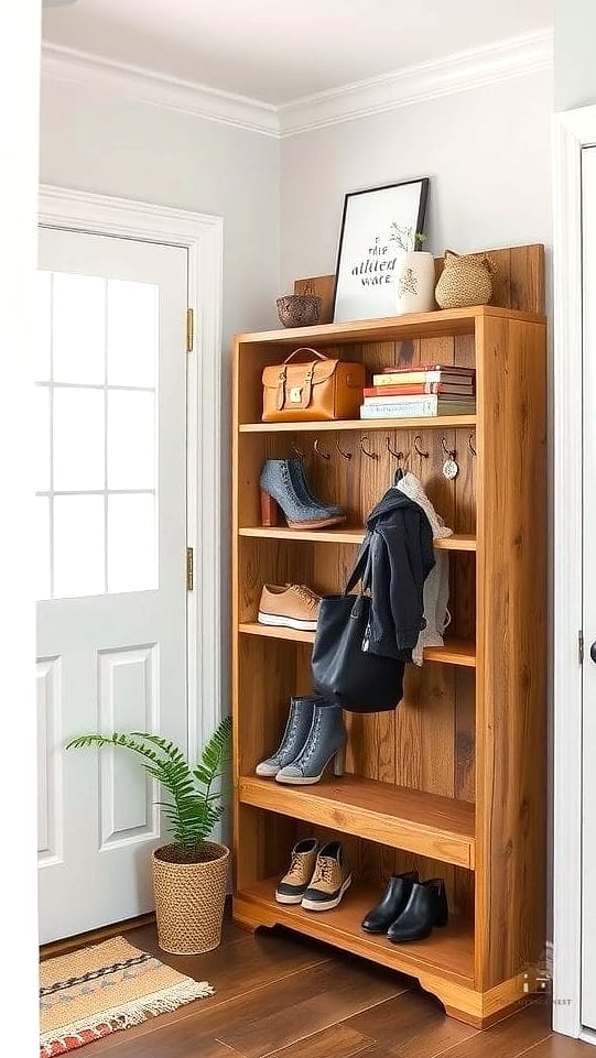 40 Amazing Small Entryway Shoe Storage Ideas on a Budget 8 Repurposed Bookshelf Shoe Storage