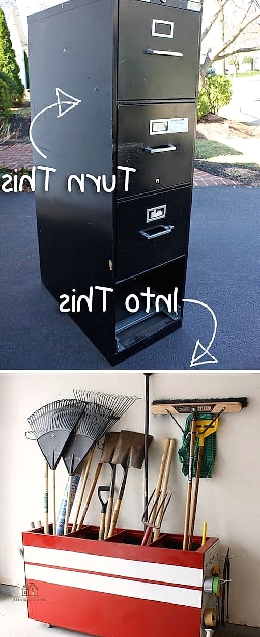 30 Amazing Budget Friendly Garage Organization And Storage Ideas on a Budget 24 Repurposed File Cabinet