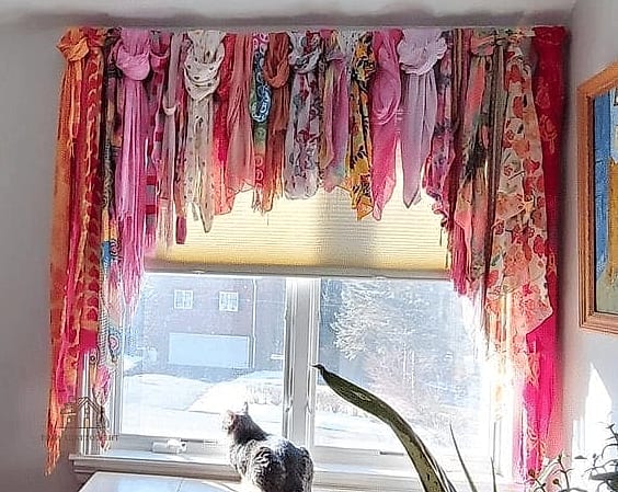 30 Amazing Dining Room Window Treatments on a Budget 22 Repurposed Scarves as Curtains