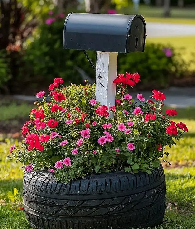 Repurposed Tire Planter Ring