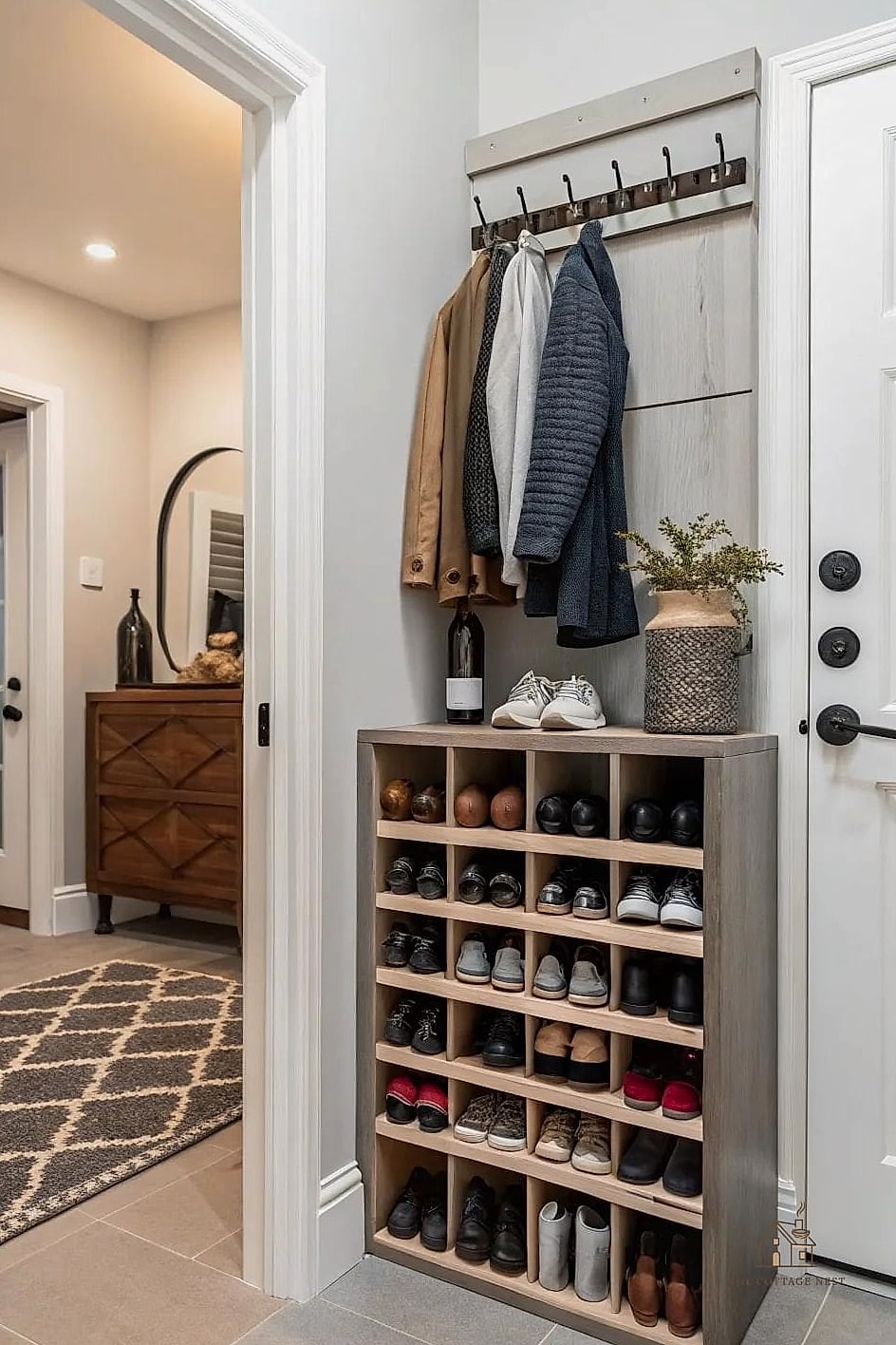 40 Amazing Small Entryway Shoe Storage Ideas on a Budget 43 Repurposed Wine Crate Shoe Shelf