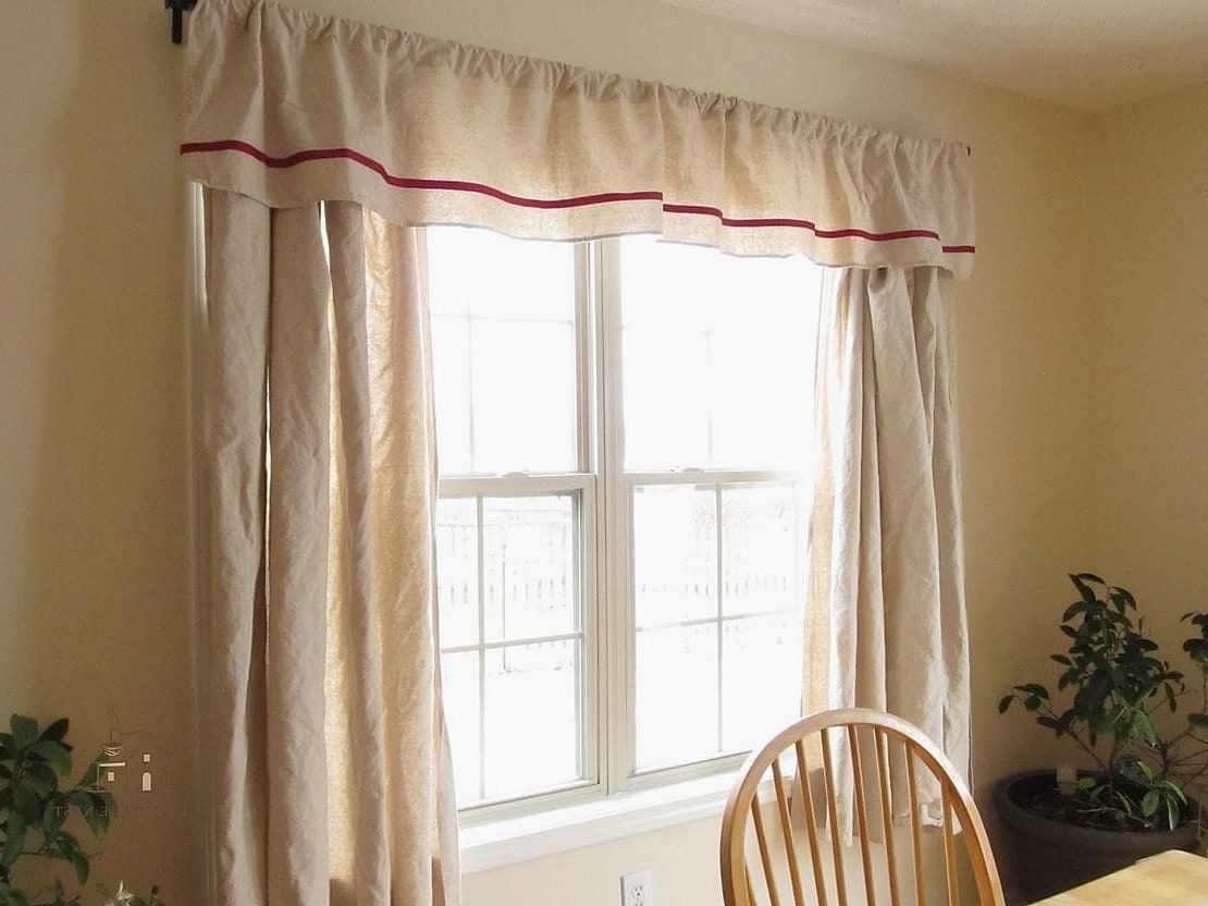 30 Amazing Dining Room Window Treatments on a Budget 15 Ribbon-Trimmed Plain Panels